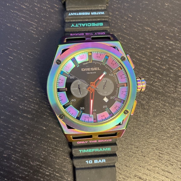 Diesel Men's Timeframe Chronograph Black Silicone MultiColor Watch - Picture 4 of 6